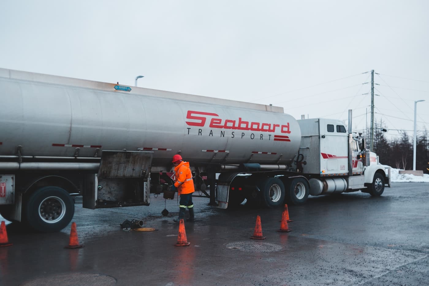 Fuel tanker fleet dispatched for industrial delivery